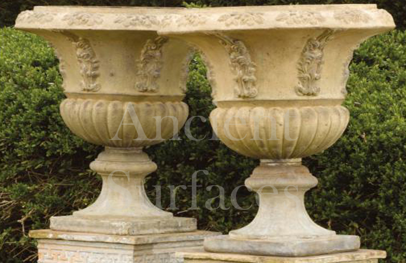 Hand-Carved Antique French Stone Planter